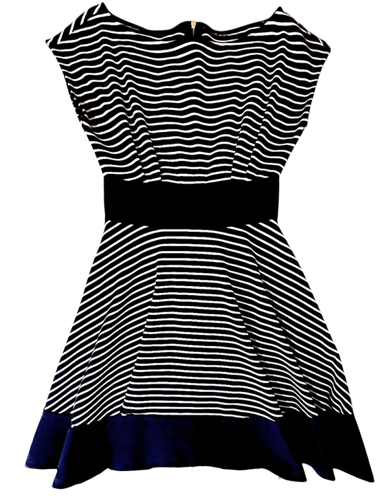 kate spade Dresses & Skirts - kate spade Navy and White Striped Top with Yellow Logo